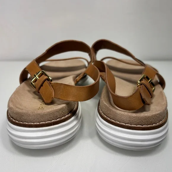 Cole Haan OriginalGrand Brown Gold Leather Slingback Sandals Size 8.5 - Picture 8 of 12